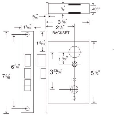 Marks Hardware 91A-RH Mortise Lock, Right Hand