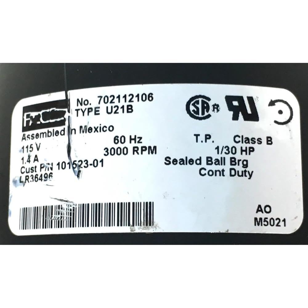 Replacement for FASCO 702112106 Draft Inducer Blower Motor 101523-01 3000 RPM 115V Used #MK157#Used #Tested