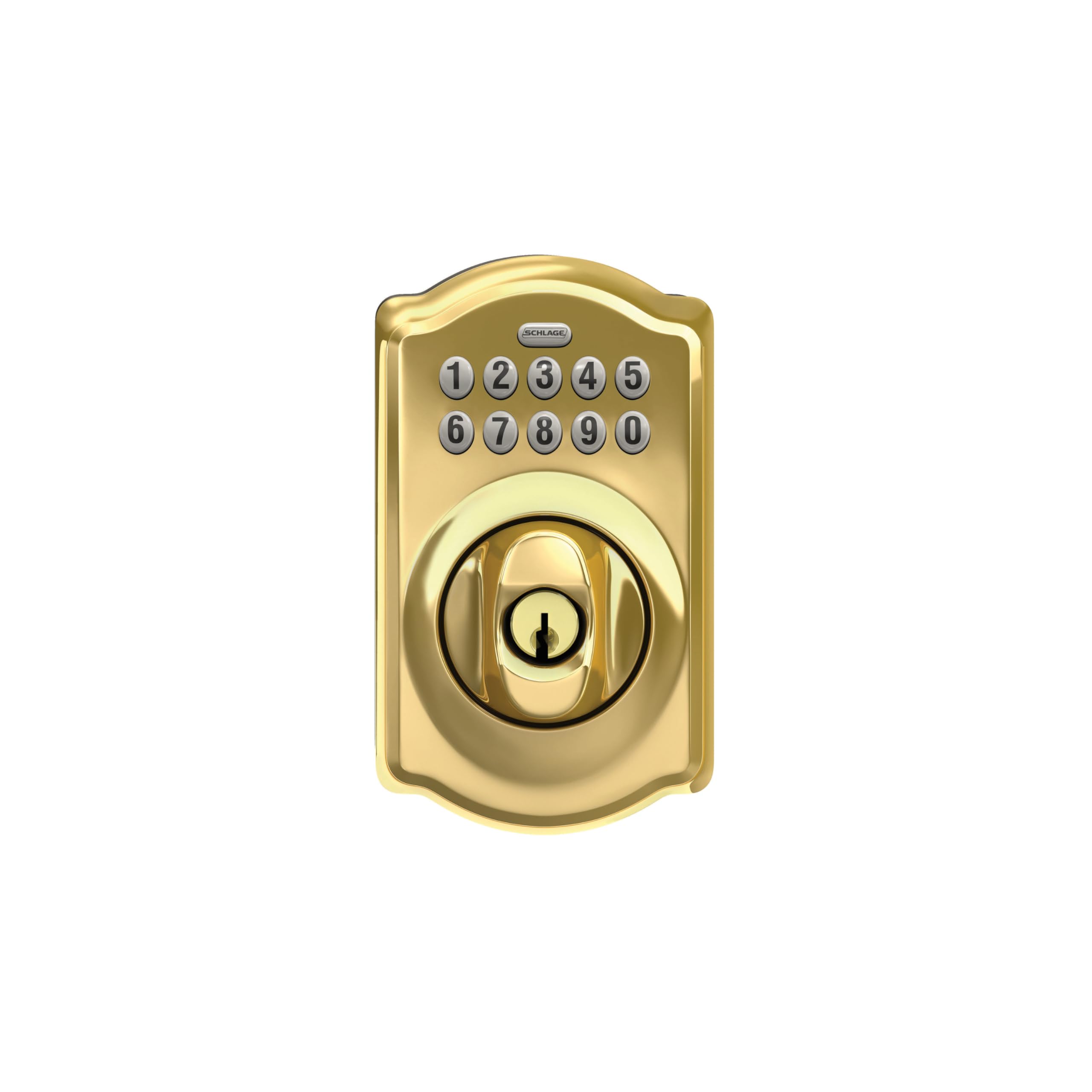 Schlage Camelot Electronic Keypad Deadbolt Lock, Keyless Front Door Entry,