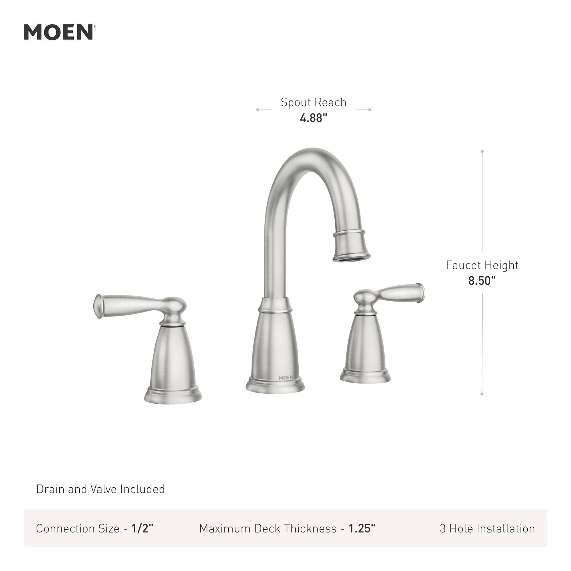 MOEN 84947BRB Banbury 8 in. Widespread Double Handle High-Arc Bathroom Faucet in - Like New