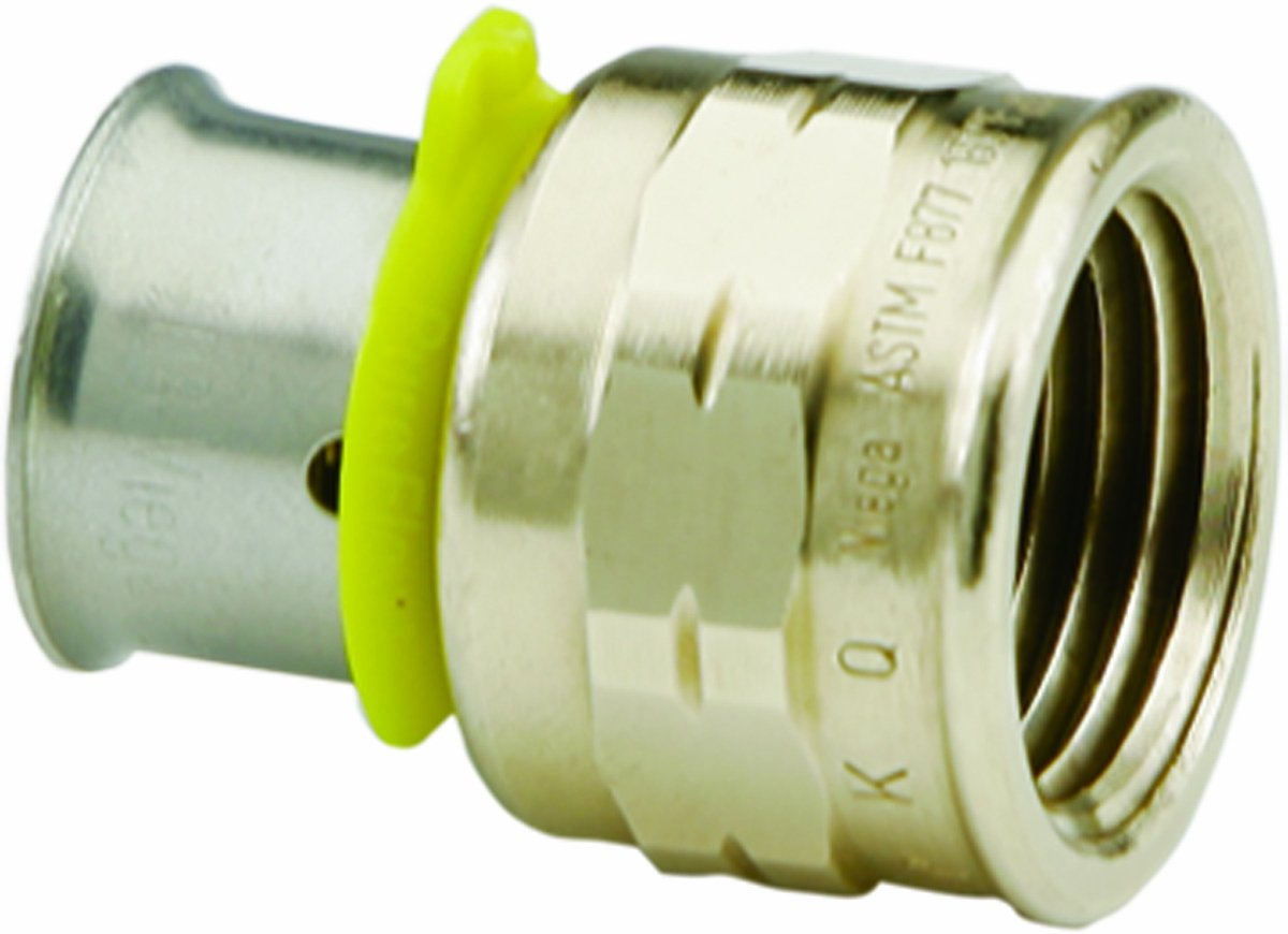 Viega 91520 PureFlow Zero Lead Bronze PEX Press Adapter Straight Female 1/2-Inch