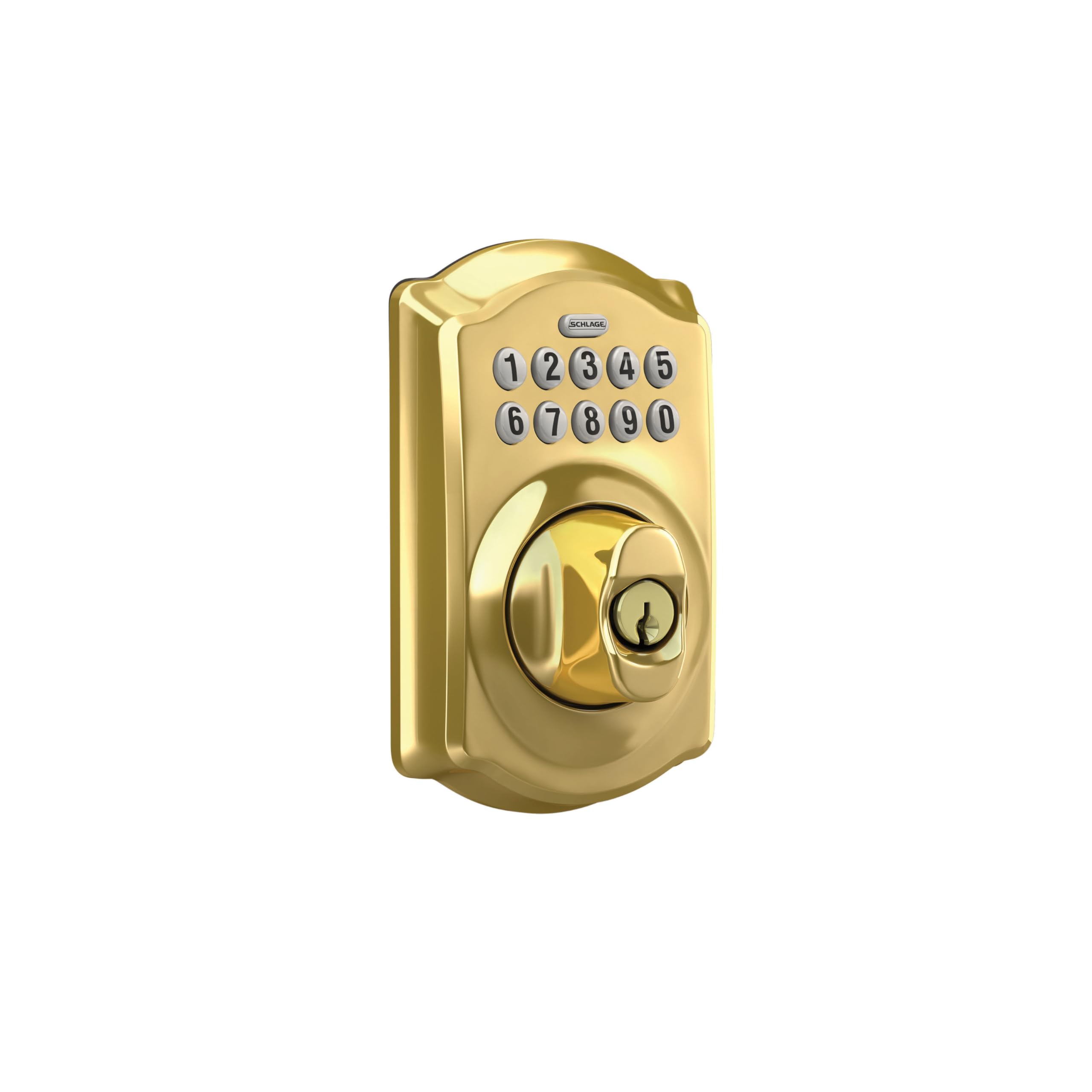 Schlage Camelot Electronic Keypad Deadbolt Lock, Keyless Front Door Entry,