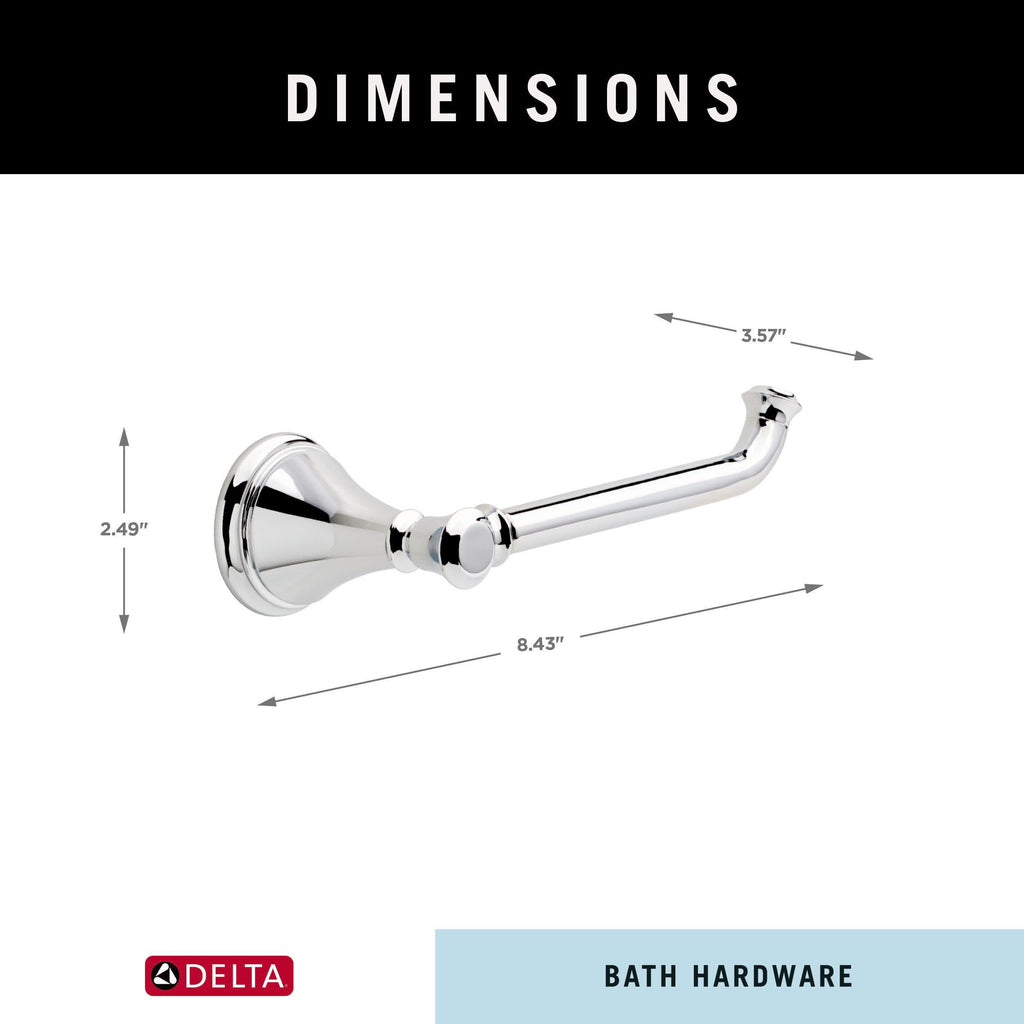 Delta Single Post Toilet Paper Holder | Polished Chrome | Wall Mount | Cassidy Bathroom Accessories