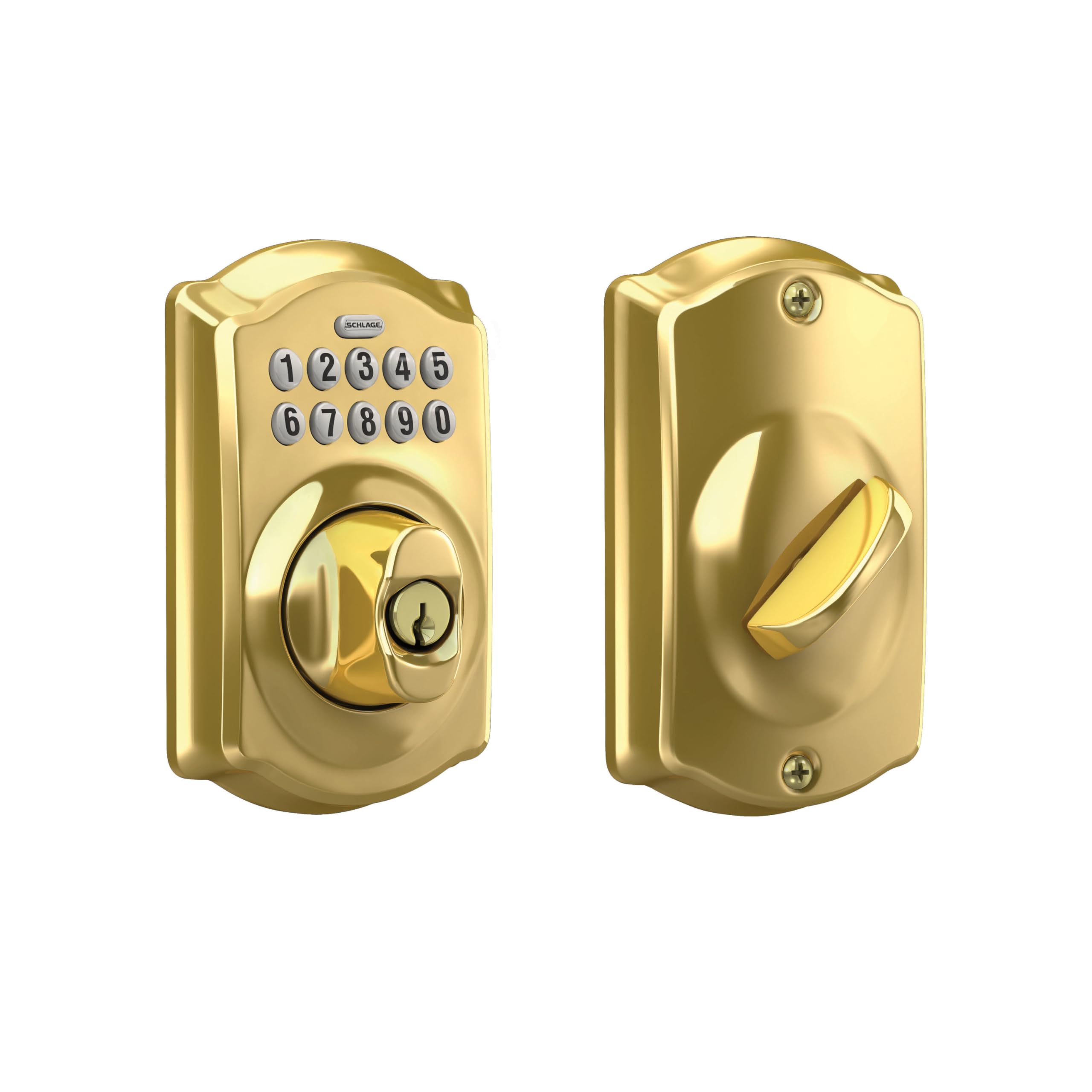 Schlage Camelot Electronic Keypad Deadbolt Lock, Keyless Front Door Entry,