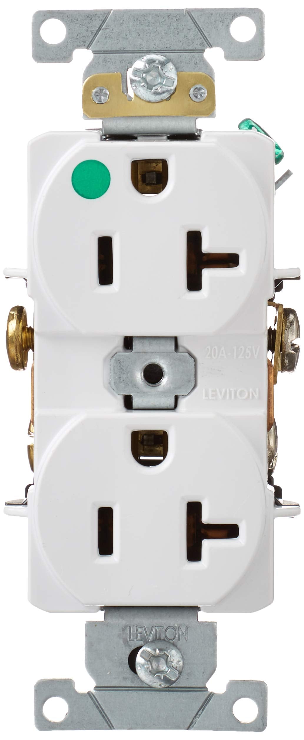 Leviton 8300-HW 20-Amp, 125-Volt, Heavy Duty Hospital Grade, Duplex Receptacle
