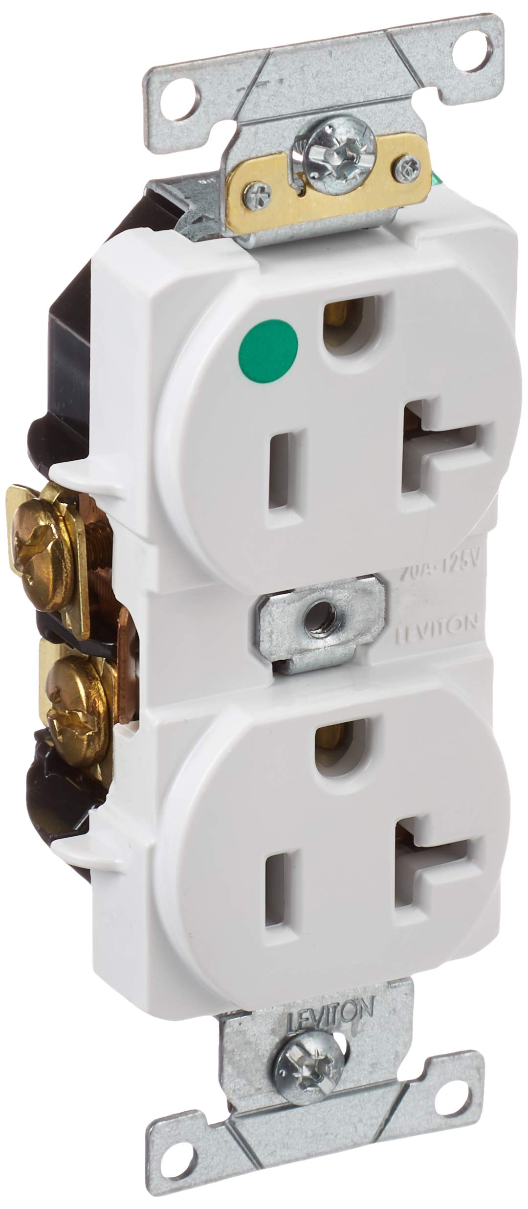 Leviton 8300-HW 20-Amp, 125-Volt, Heavy Duty Hospital Grade, Duplex Receptacle