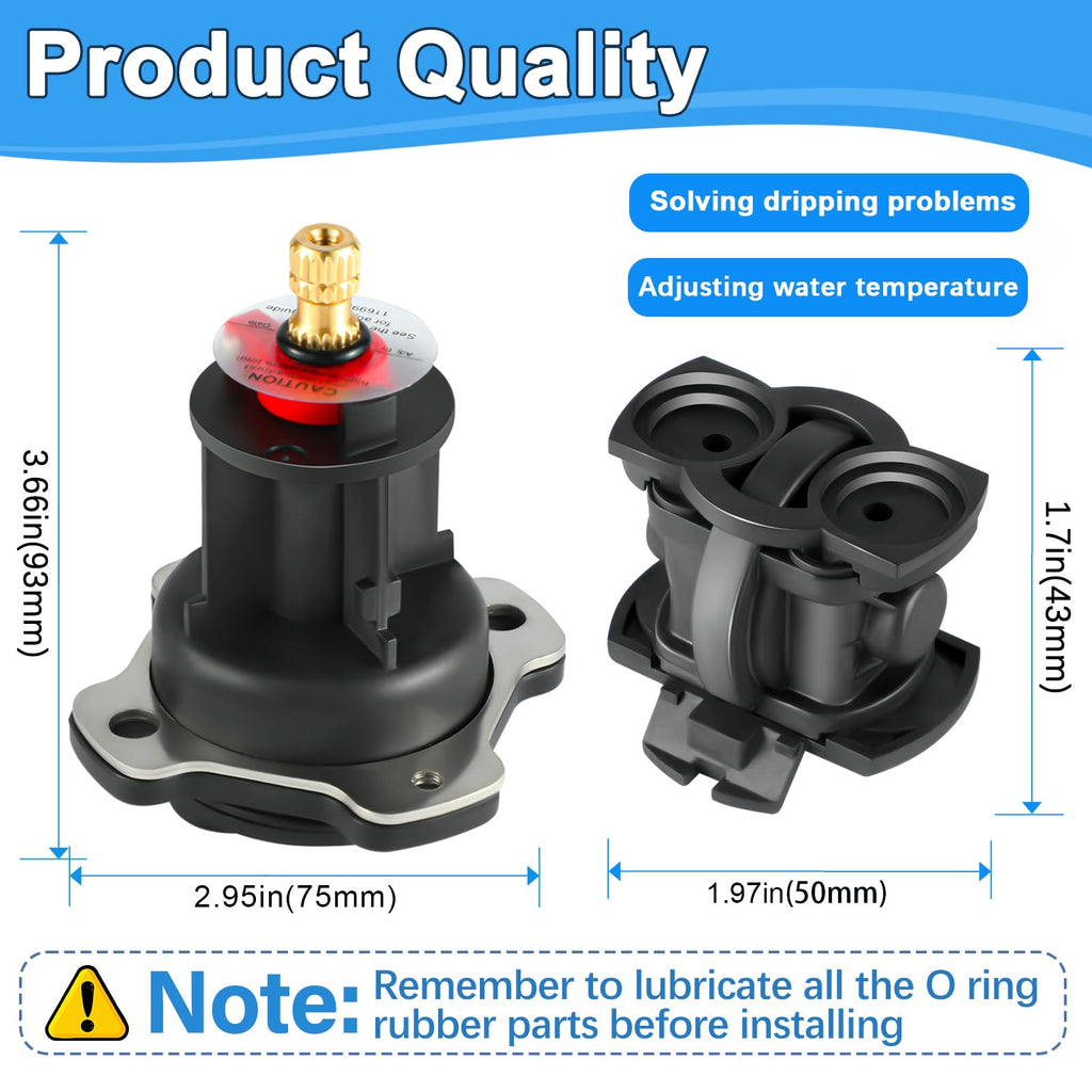 GP876851 Mixer Cap and Pressure Balancing Unit Kit, Compatible with Kohler Shower Valves K-304 and K-11748 Platforms, Shower Cartridge Replacement Repair Kit, Include GP800820 and GP77759
