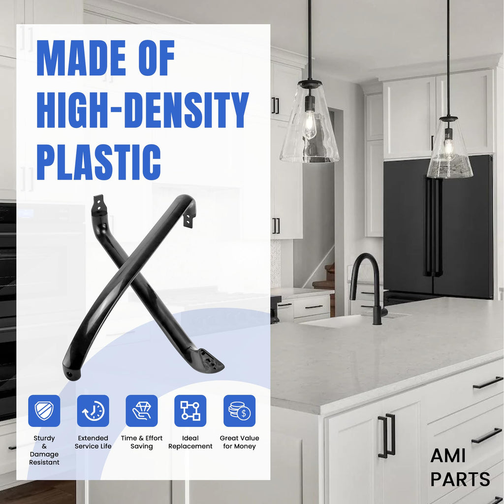 AMI PARTS WR12X22183 Refrigerator Door Handle (Black) Replaces WR12X11008 WR12X11009 WR12X20142 3290412 AP5948588 PS9494525 EAP9494525(2 Pack)