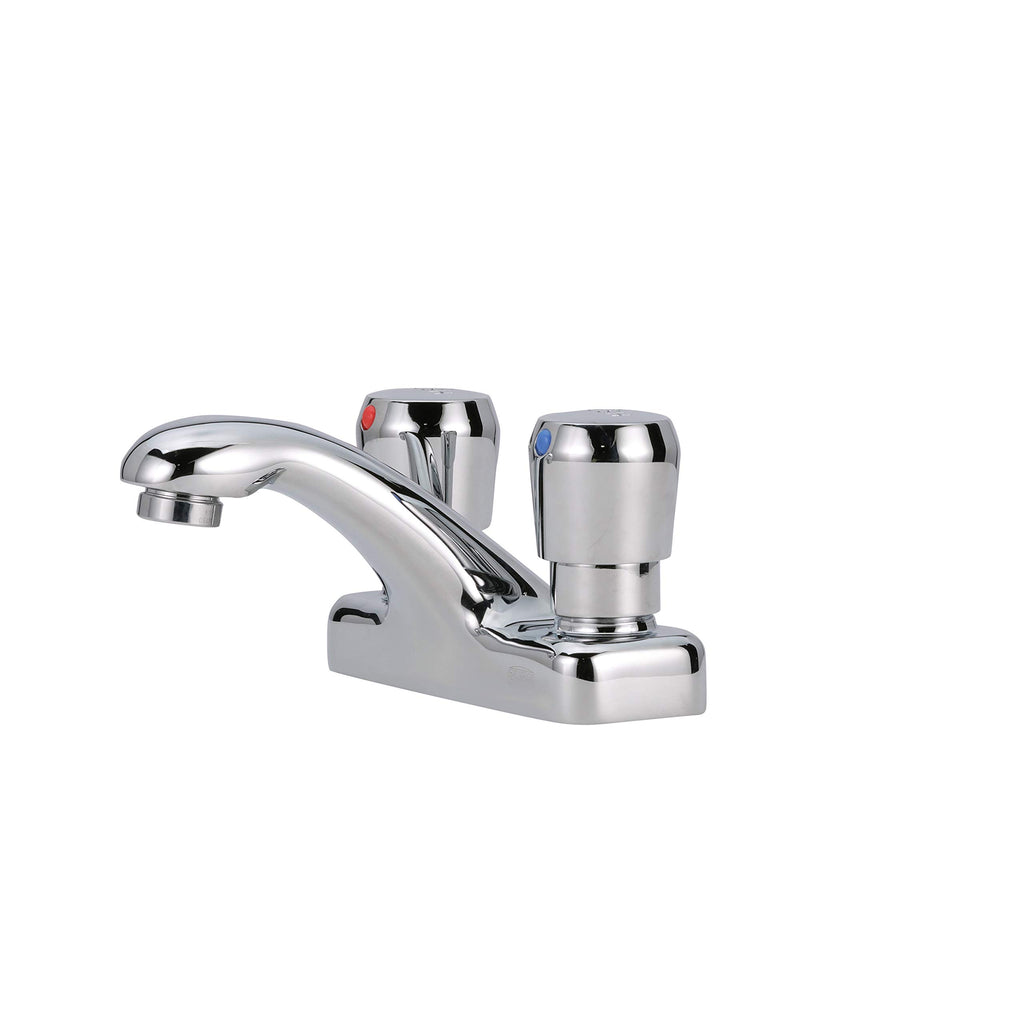 Zurn Z86500-XL-3M AquaSpec Metering Faucet, Deck Mount, 0.5 GPM Vandal-Resistant Pressure-Compensating Spray, Push-Button Handles, Chrome