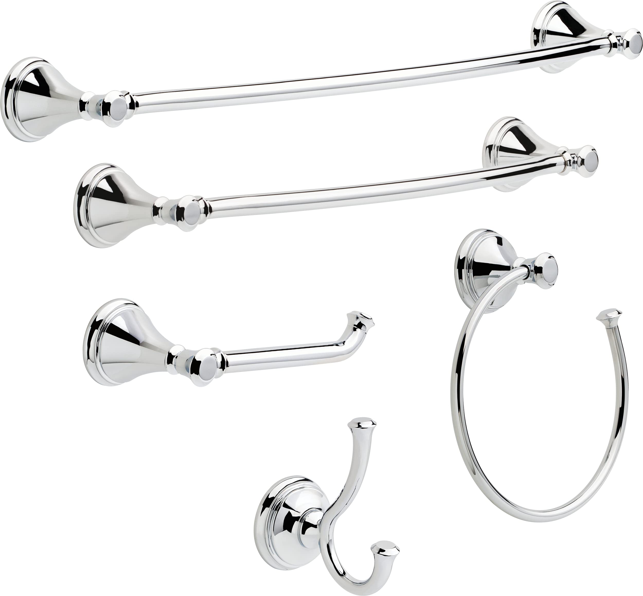 Delta Single Post Toilet Paper Holder | Polished Chrome | Wall Mount | Cassidy Bathroom Accessories