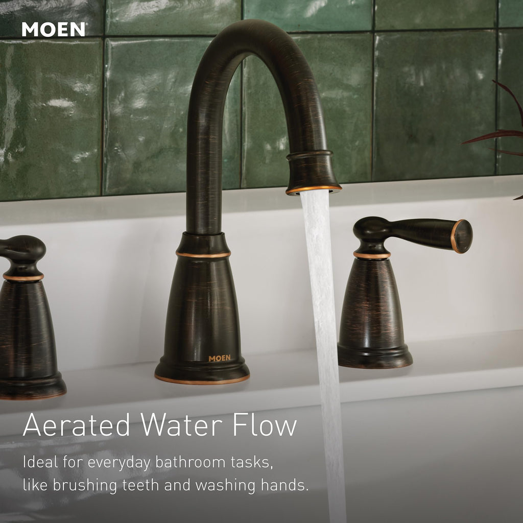 MOEN 84947BRB Banbury 8 in. Widespread Double Handle High-Arc Bathroom Faucet in - Like New