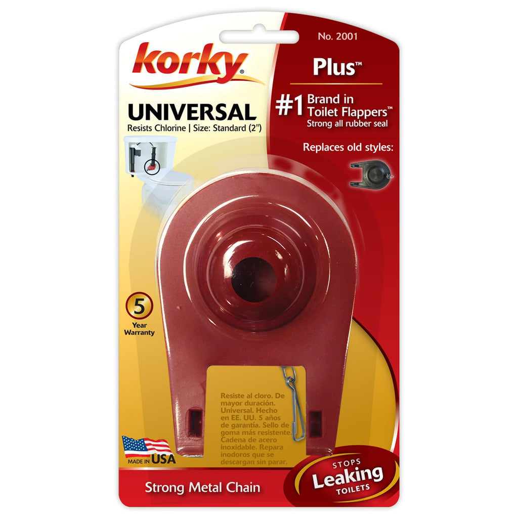 Korky Plus Standard 2-Inch Toilet Flapper - Long Lasting Rubber - Easy to Install - Made in USA, 2001BP lot of 12