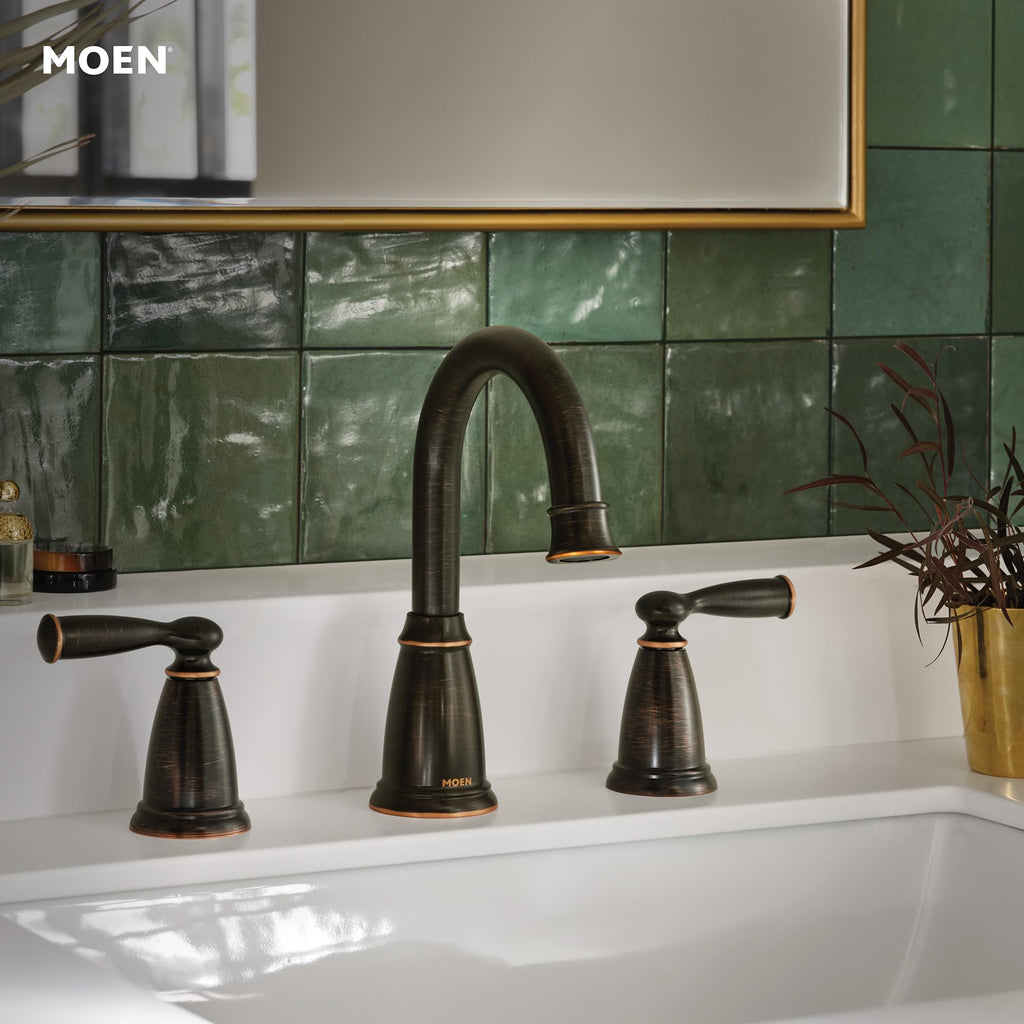 MOEN 84947BRB Banbury 8 in. Widespread Double Handle High-Arc Bathroom Faucet in - Like New