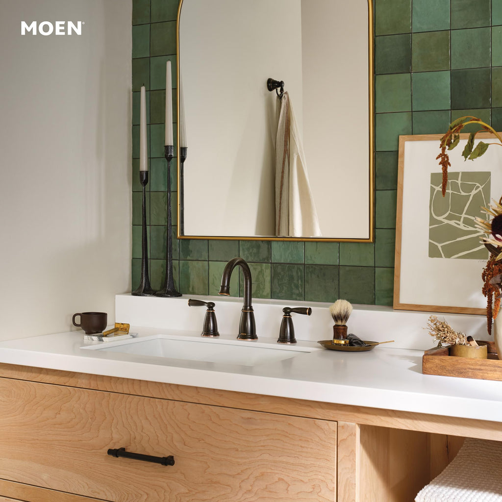 MOEN 84947BRB Banbury 8 in. Widespread Double Handle High-Arc Bathroom Faucet in - Like New