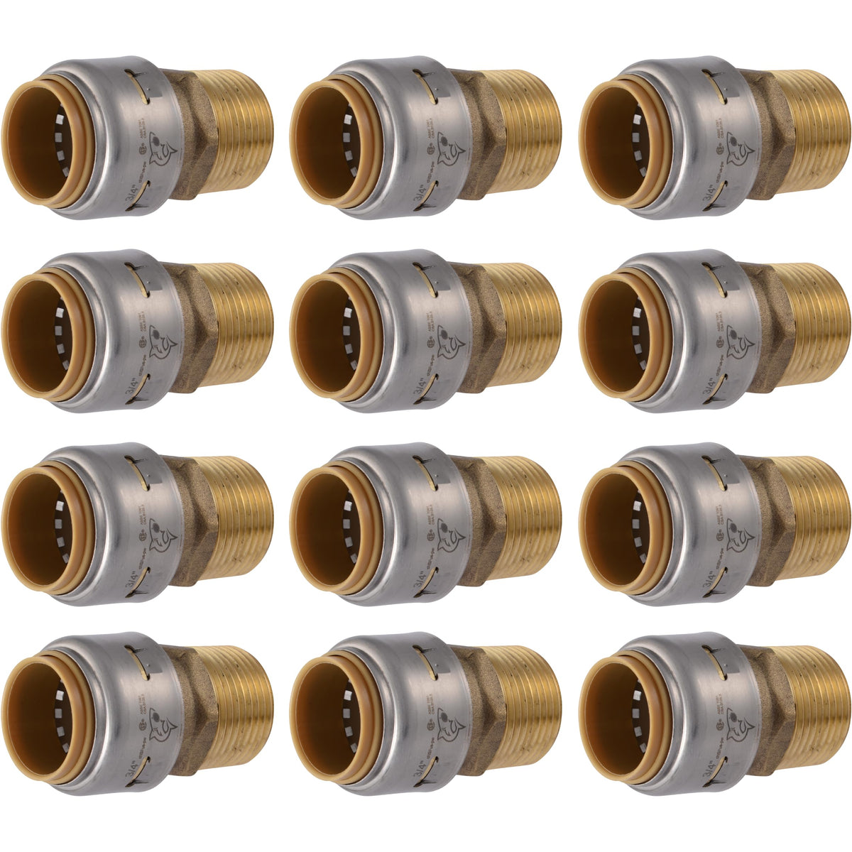 SharkBite Max Male Adapter, 3/4 in Push-to-Connect x 3/4 in MNPT, Pack of 12,
