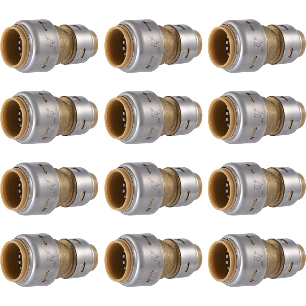 SharkBite Max 3/4 Inch x 1/2 Inch Reducing Coupling, Pack of 12, Push to Connect