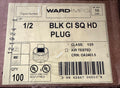WARD 1/2" BLK CI SQ HD PLUG Class 125 Cast Iron Pipe Fitting QTY 100