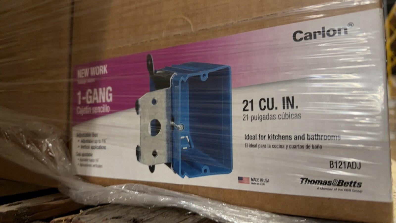 Carlon B121ADJ NonMetallic Wall Box & Adjustable Bracket 1Gang 21cu" (lot of 24)