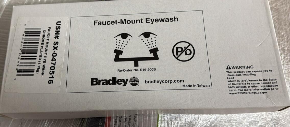 Bradley S19-200B Faucet-Mount Eyewash Station, Chrome Finish
