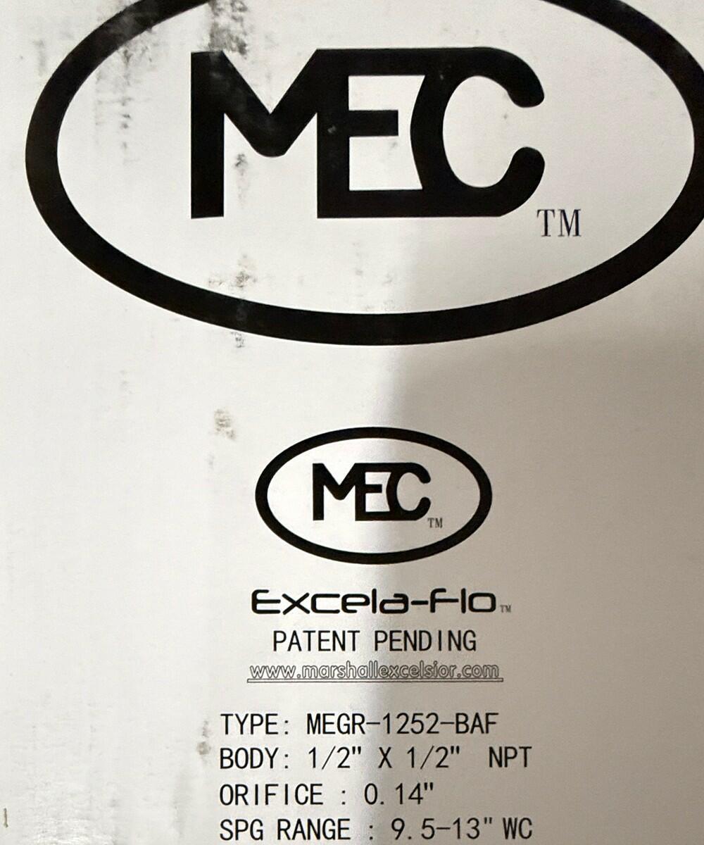 Marshall Excelsior Excela-Flo MEGR-1252-BAF LP Gas Regulator