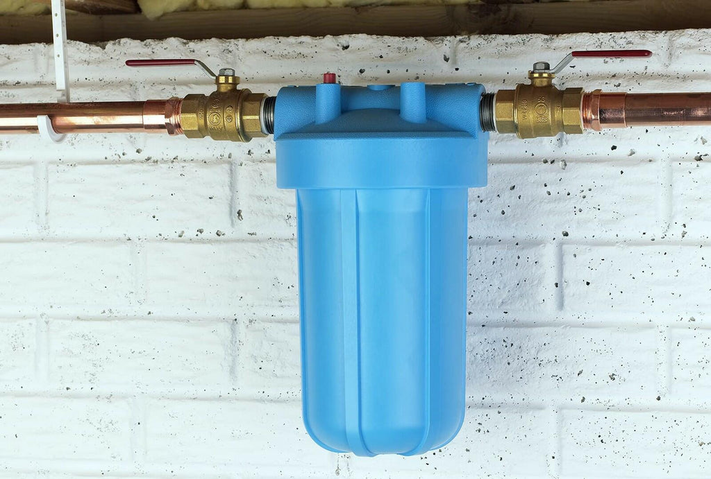 Pentair OMNIFilter BF7 Whole House Water Filtration System, 10" Heavy Duty Big Blue, 1" NPT with Pressure Relief, Reduces Sediment and Rust, Includes RS6 30 Micron Cartridge, Wrench and Bracket