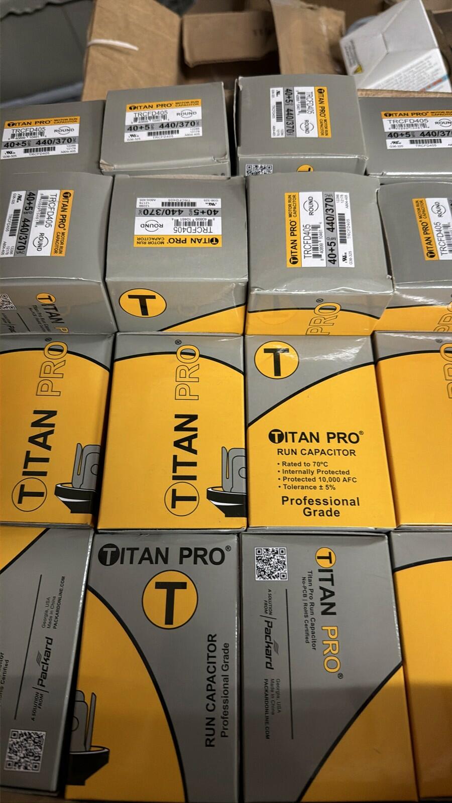 Titan Pro TRCFD405 40+5 MFD 440/370V HVAC Dual Round Run Capacitor lot of 24pcs
