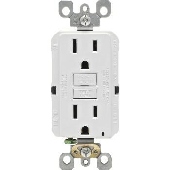 Leviton Smartlockpro 15a Self-Test Slim Gfci Duplex Outlet (White) Package Of 3