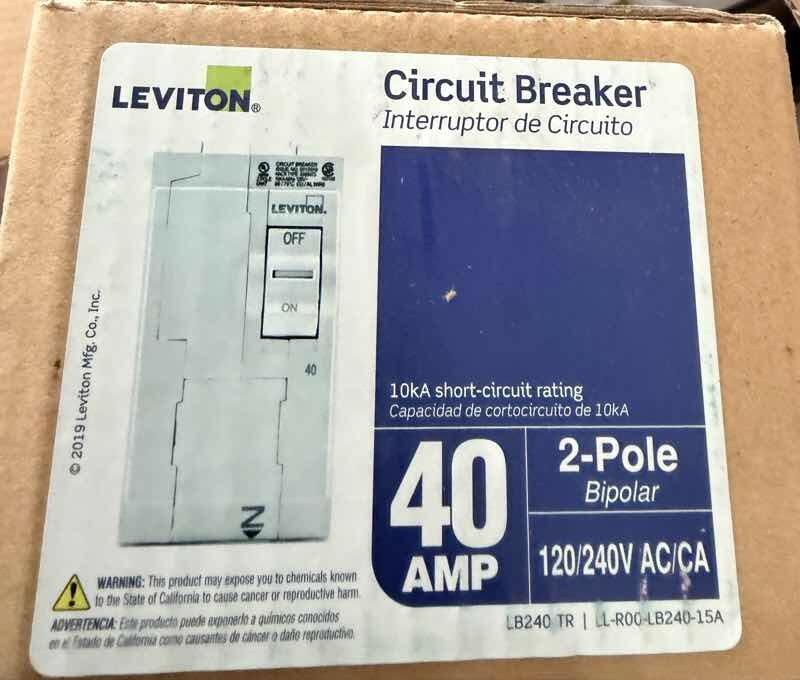 Leviton LB240-TR 40A 2-Pole 120/240V Breaker Thermal Magnetic lot of 5