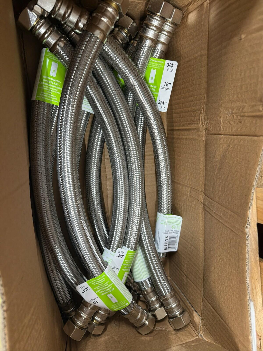 Fluidmaster 3/4 in. F.I.P. x 18 in. Braided Stainless Steel Connector lot of 10
