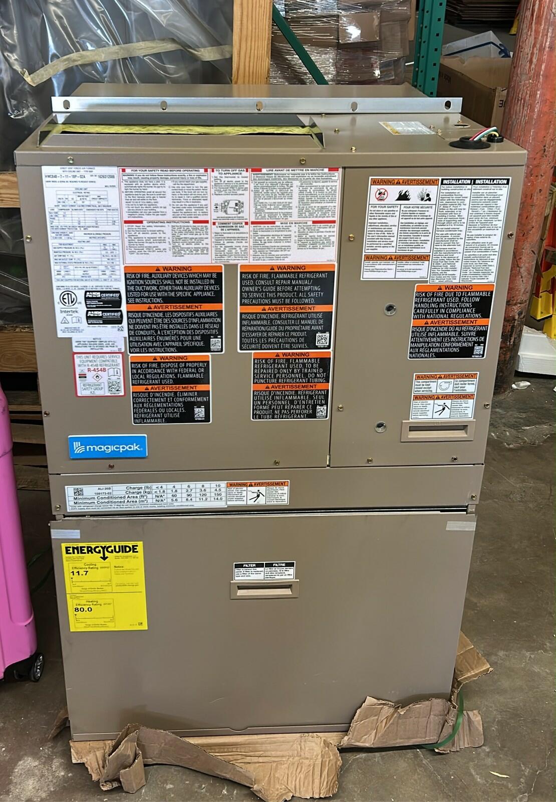 MagicPak Packaged Vertical Air Furnace Heating Cooling Unit