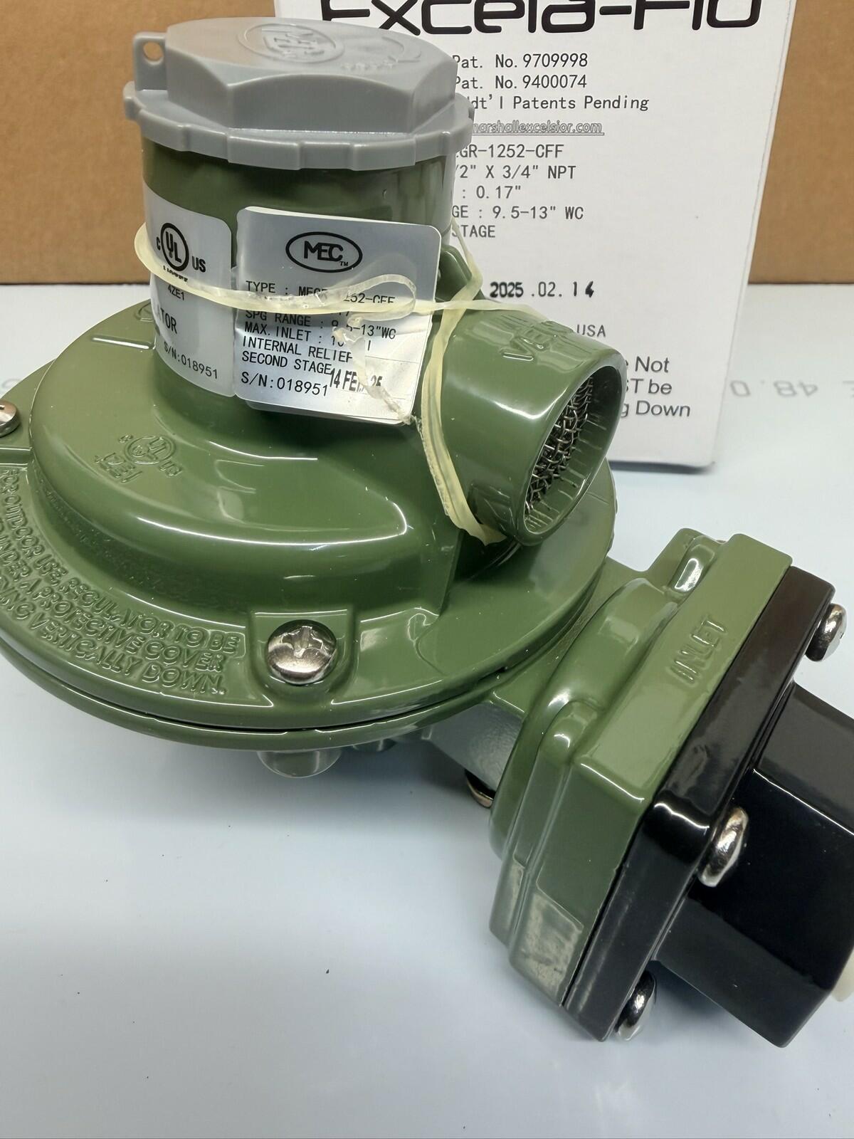 MEC Excela-Flo MEGR-1252-CFF 2nd Stage LP Gas Regulator 1/2 x 3/4 NPT