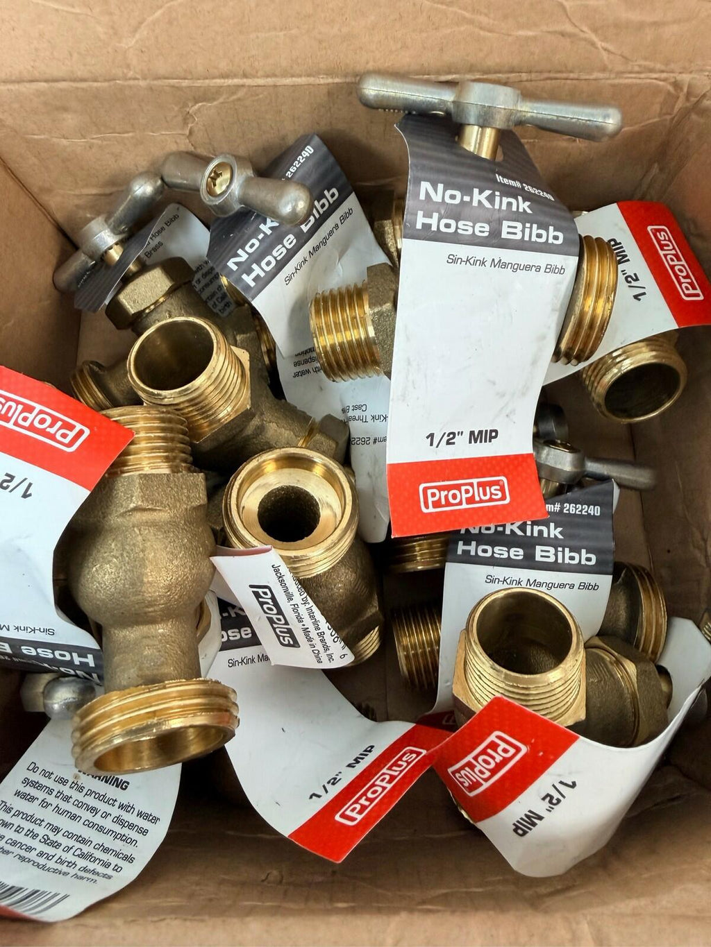 ProPlus Brass Hose Bibb 1/2" MIP Outdoor Faucet Valve  lot of 12