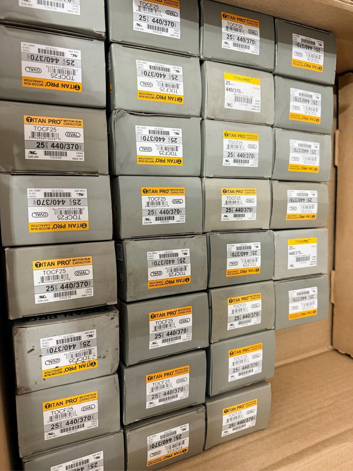 Titan Pro TOCF25 Oval Motor Run Capacitor 25 MFD 440/370V HVAC lof of 30
