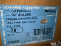 NIBCO S-FP600A-LF 1/2" Solder Full Port Lead Free DZR Brass Ball Valve lot of 18