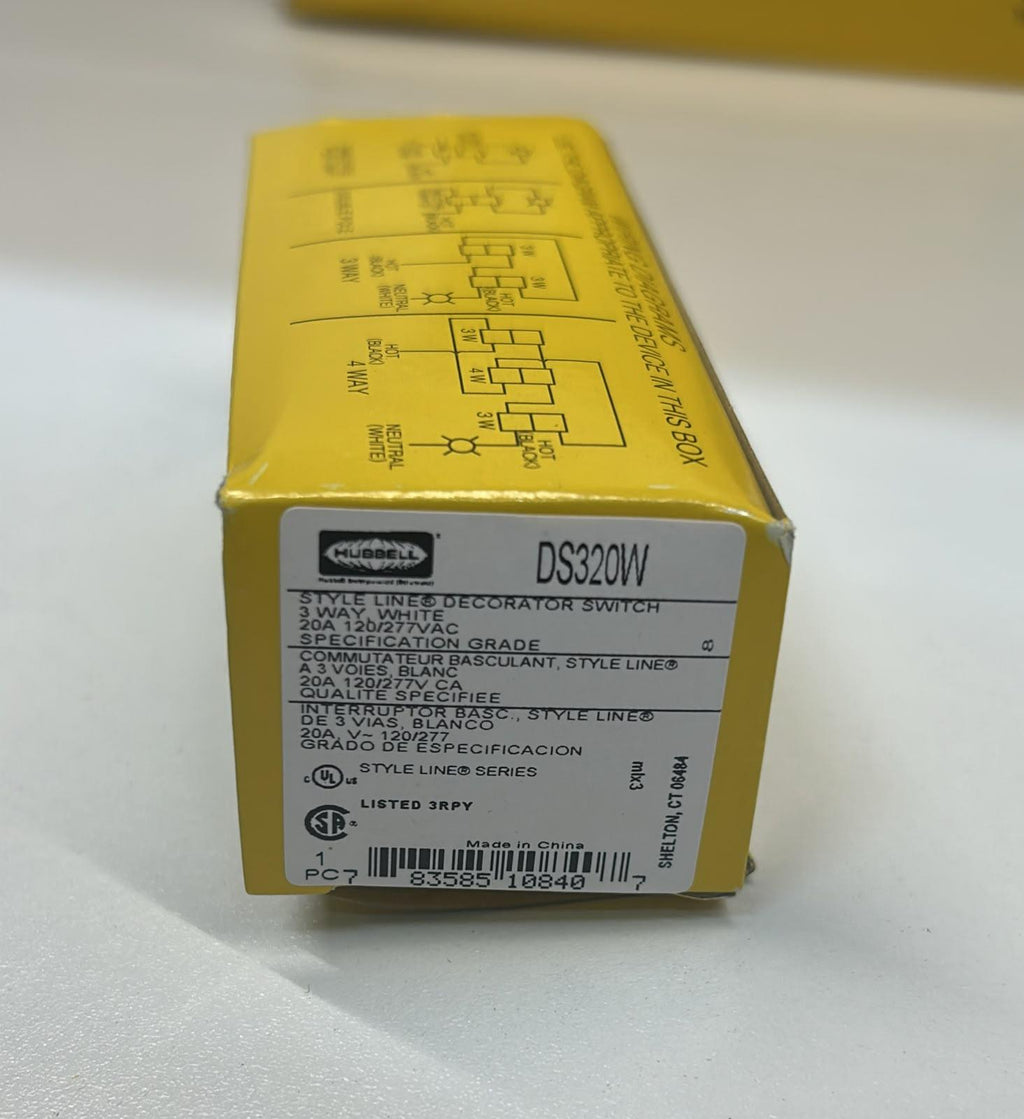 Hubbell Wiring 20a 3-Way Hubbell Decorator Rocker Switch Wht a lot of 10