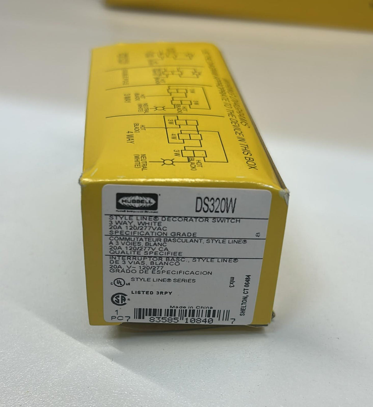 Hubbell Wiring 20a 3-Way Hubbell Decorator Rocker Switch Wht a lot of 10