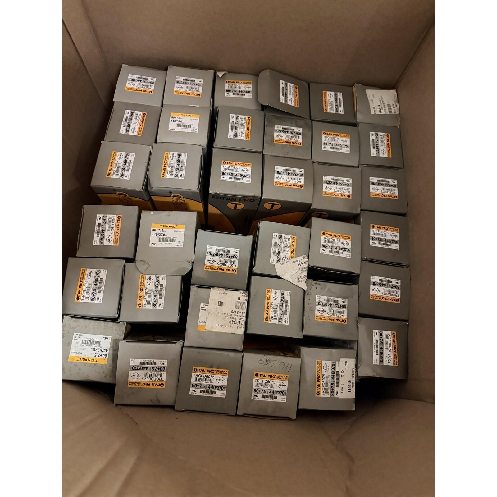 Titan Pro TRCFD8075 Dual Run Capacitor 80+7.5 MFD 440/370V Round Lot of (18)