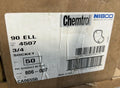 NIBCO Chemtrol 3/4" PVC Sch 80 90 Degree Elbow Socket (Qty 50)