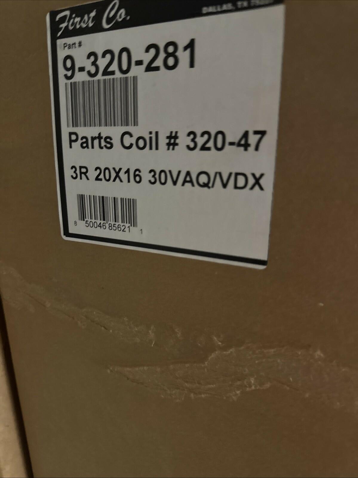 NEW IN BOX FIRST COMPANY 9-320-281 COIL, 3R 20x16 30 Vaq/vdx