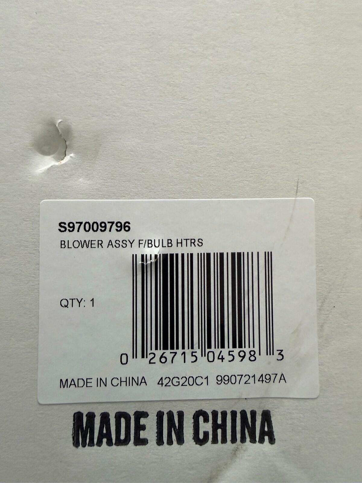 S97009796 Blower Assembly Broan Nutone Heater 162 164