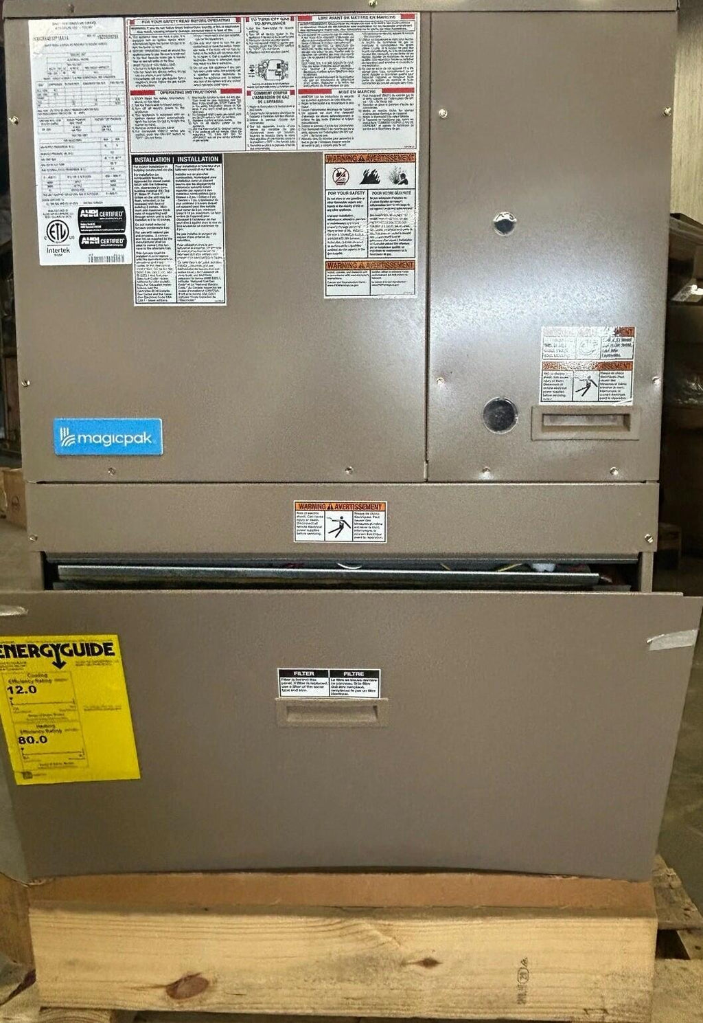 MagicPak HWC8N4812P18A1 Vertical Furnace 48kBTU 1.5 Ton