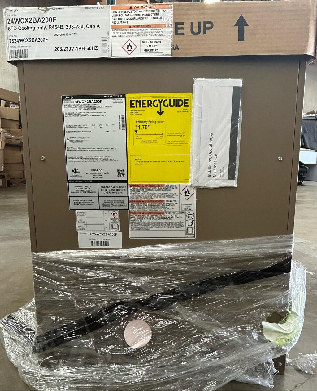 First Company 24WCX2BA200F Thru-Wall Condenser 208/230V 1-PH R454B-60Hz