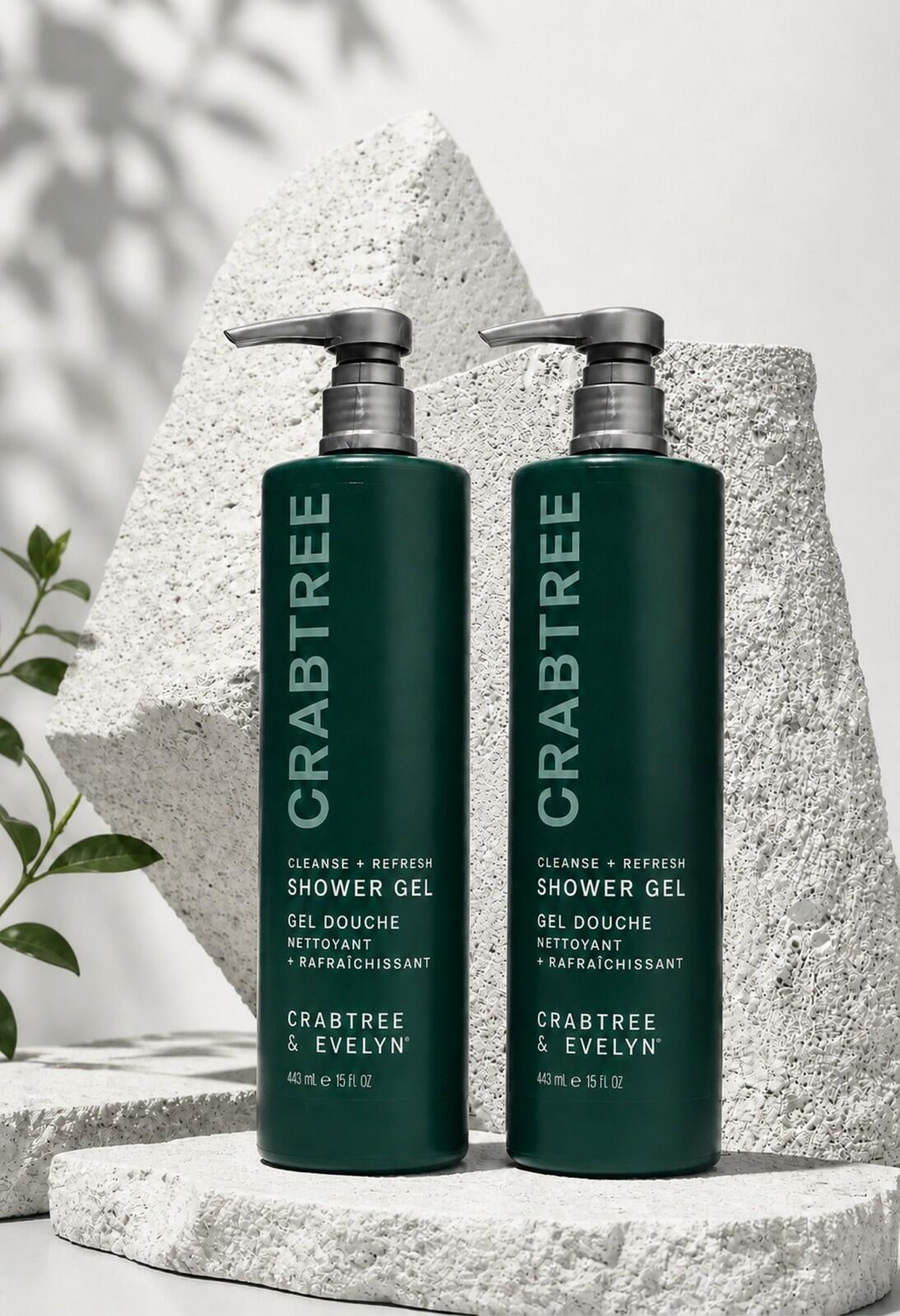 Crabtree & Evelyn Cleanse + Refresh Shower Gel 15oz 443ml  （2）bottle