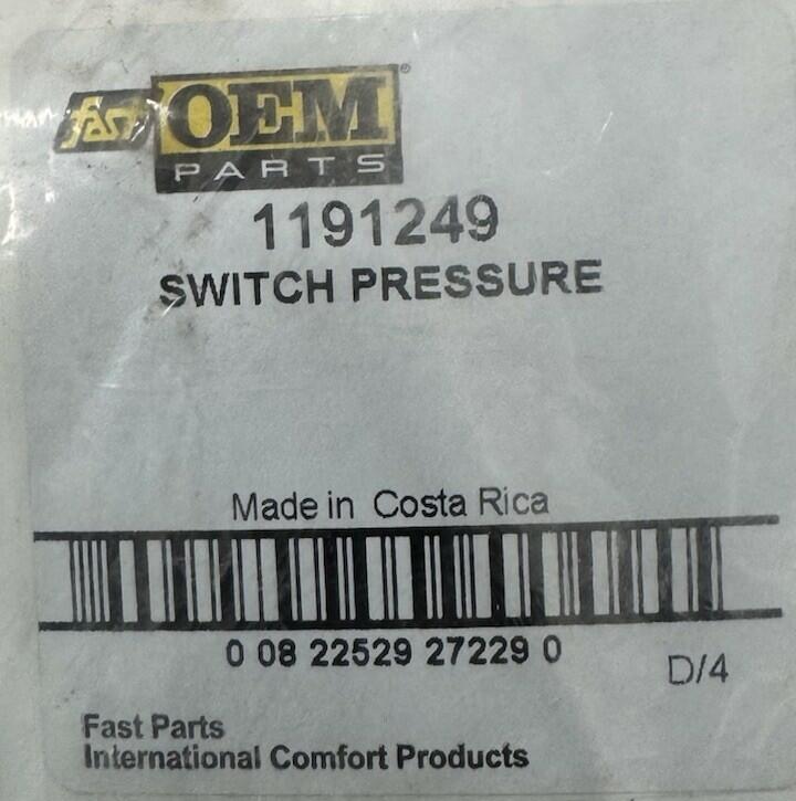 International Comfort Products Controls - Pressure .42"Wc Spst Pressure Switch