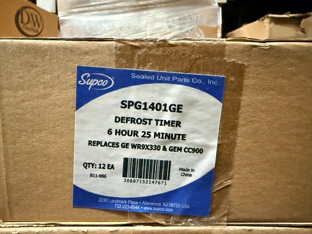 case of 12 Supco SPG1401GE GE WR9X330 GEM CC900 Defrost Timer 120V