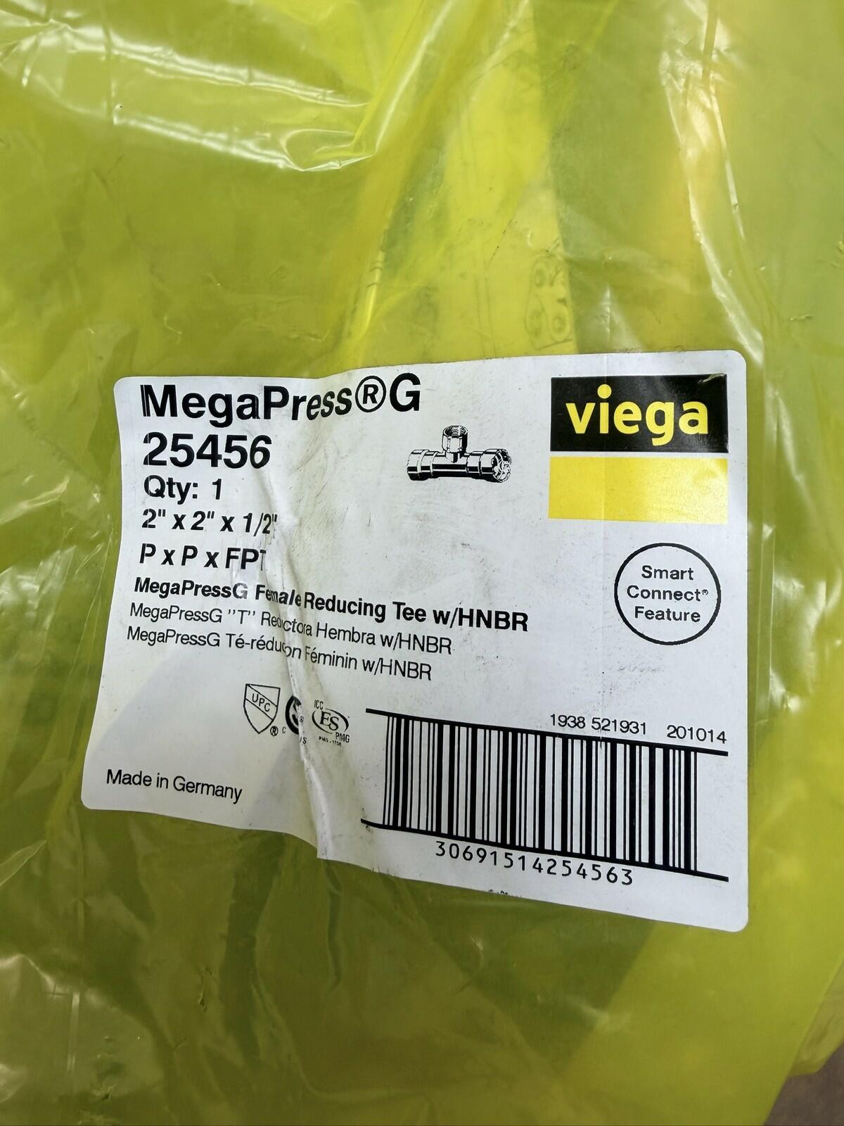 Viega MegaPress G 25456 2" x 2" x 1/2" Reducing Tee HNBR