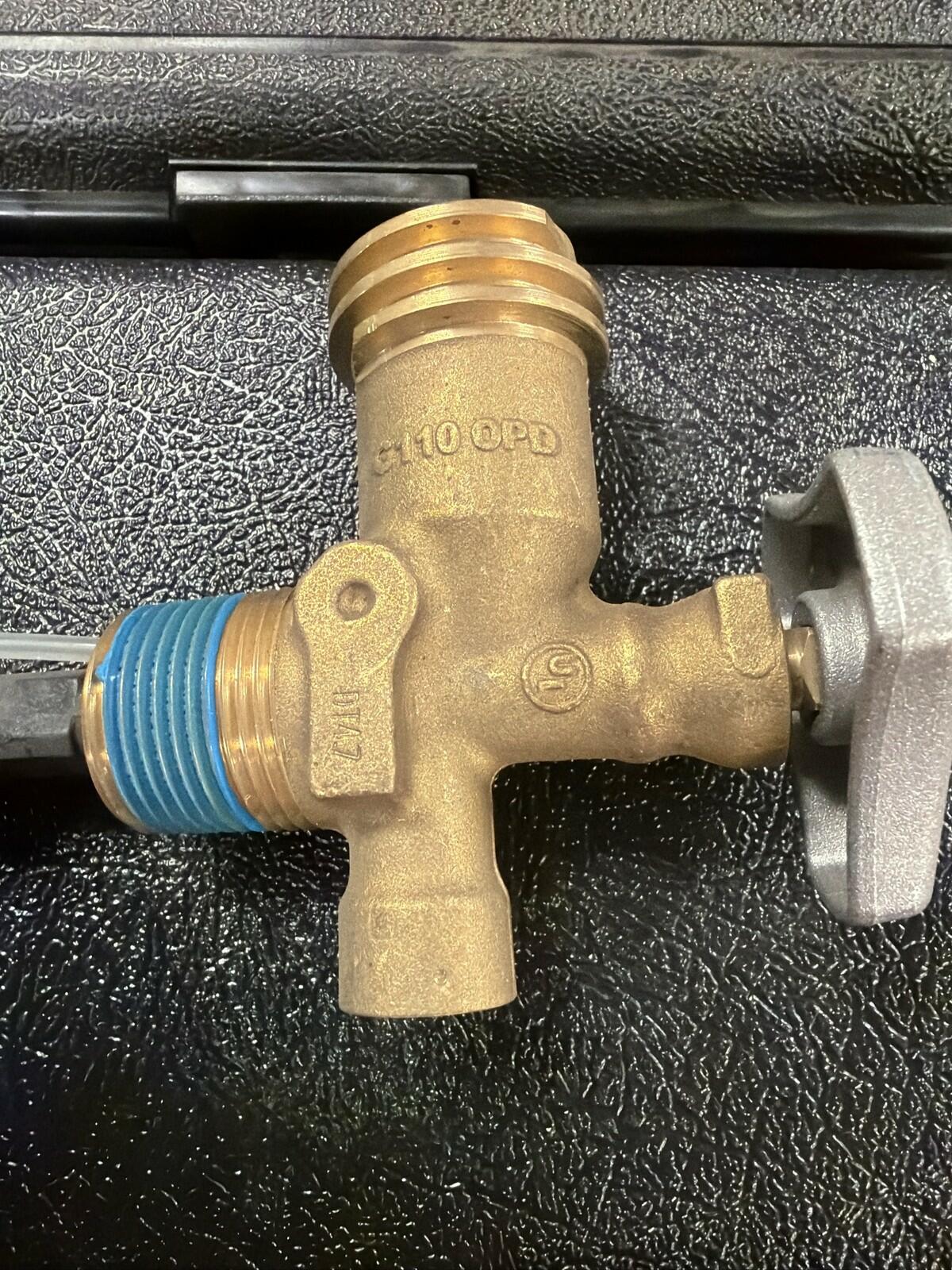 LP OPD Valve for Propane Cylinder Tank Dip Tube 3/4" NGT Brass