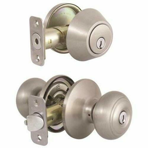 Defiant 308663373 Hartford Satin Nickel Entry Knob and Single Cylinder Deadbolt Combo Pack