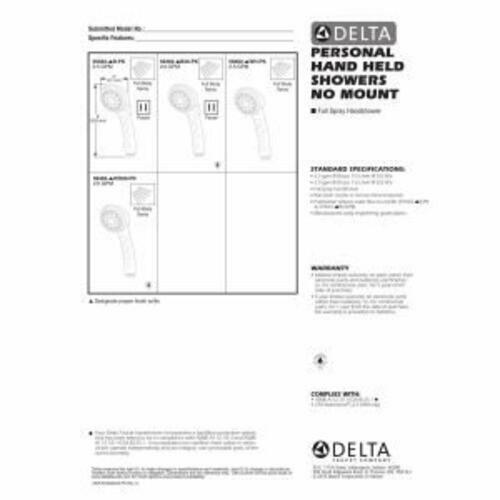 Delta Faucet Single-Spray Touch-Clean Hand Held Shower Head, Chrome 59462-B-PK, 2